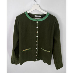 Misslook Caro Jacket Cardigan Sweater Button Front Pockets Green Women's XL